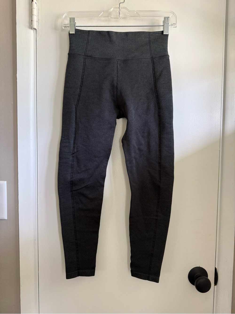 Offline by Aerie Moto High-Waisted Black Ribbed Leggings, Size Small